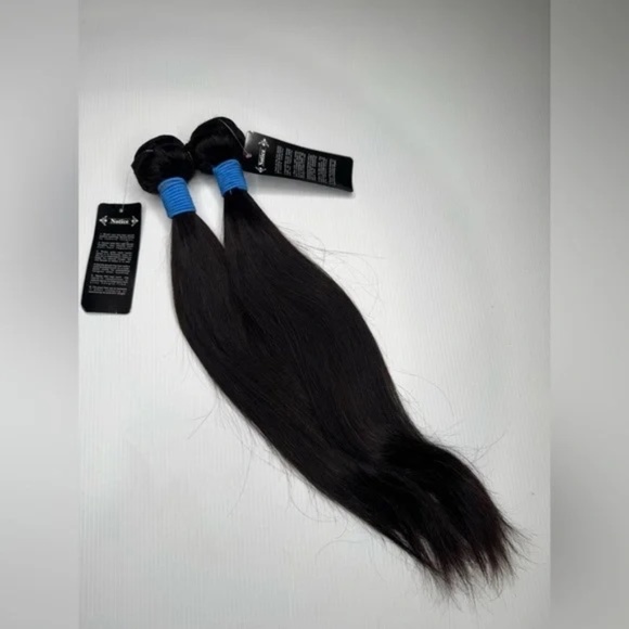 100% Human hair Straight Natural Black Bundles in 16 In NWT - Picture 3 of 5